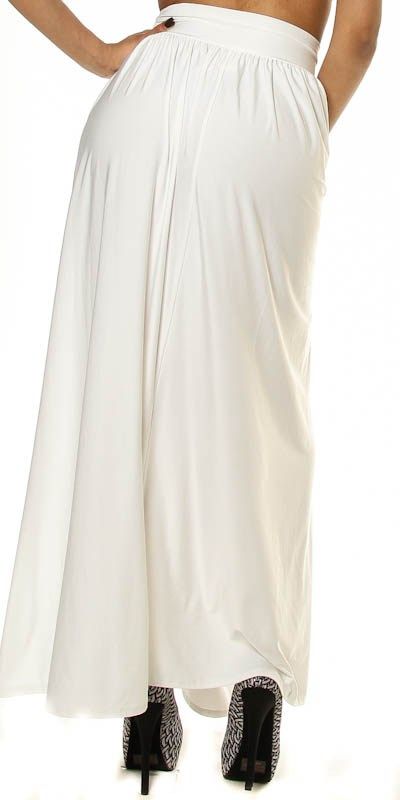 plus size double slit maxi skirt