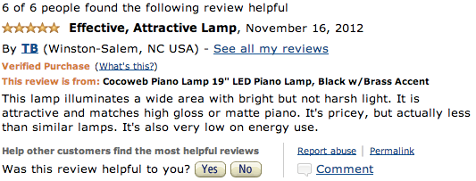 Piano Lamp review