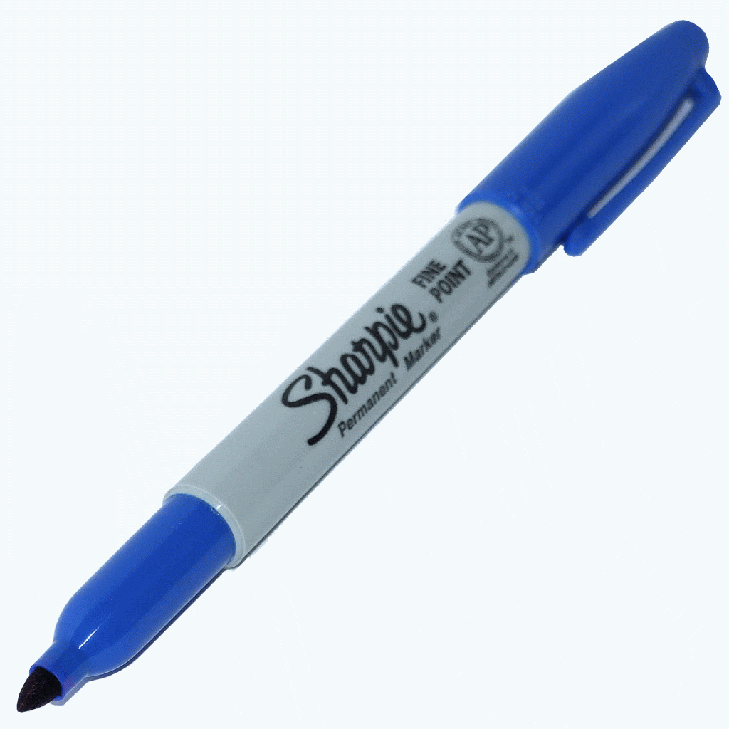 12 BLUE Sharpie Fine Point Waterproof Permanent Marker Pens Permenent