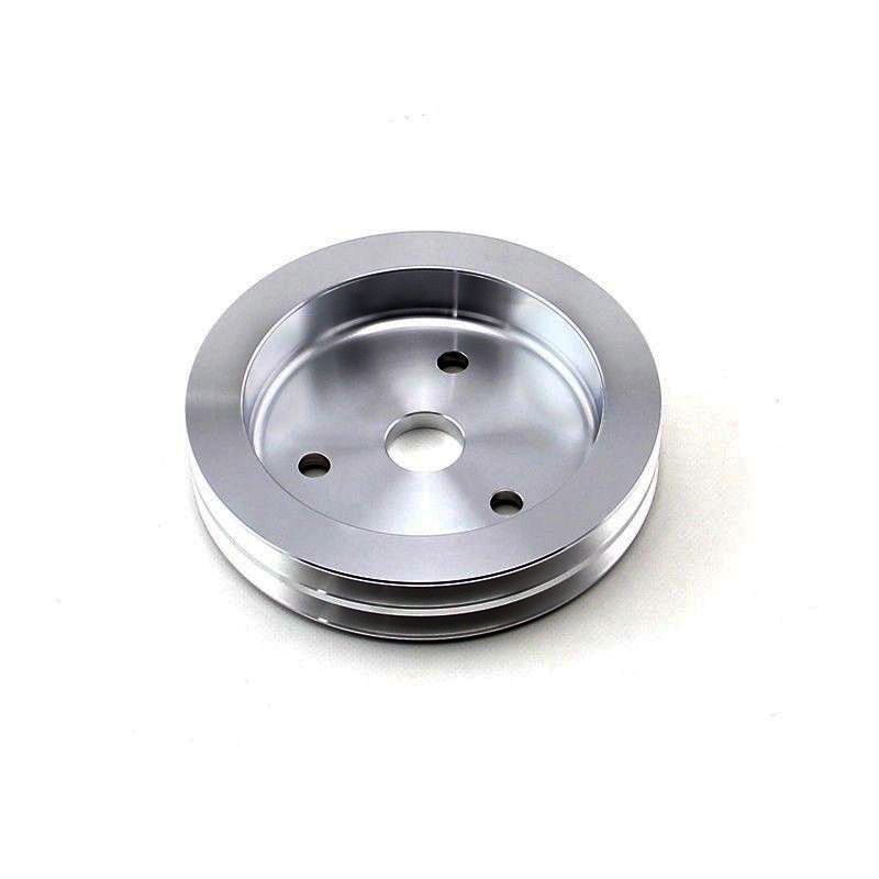 SBC Chevy Aluminum Crank Pulley Double 2 Groove For Short Water Pump