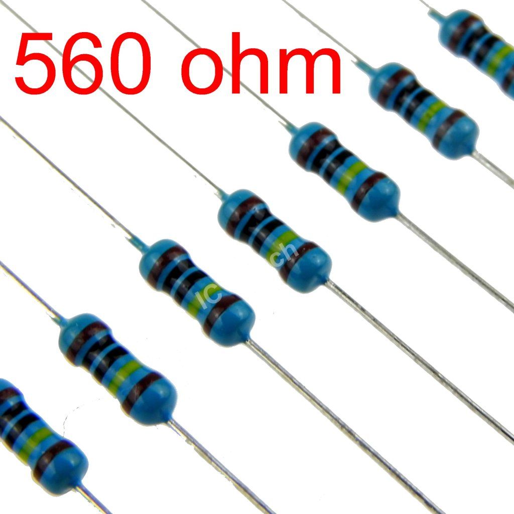 500pcs 560 ohm 1/4W Metal Film Resistor +/-1% 0.25W 560R | eBay