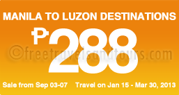 AirPhil Express Seat Sale Promo — All Manila to Luzon for 288 Pesos ONLY