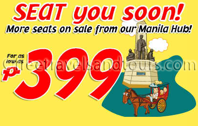 Cebu Pacific Air 2013 Promo -- 399 seatsale from Manila