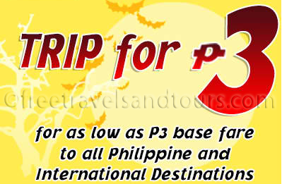 Cebu Pacific Air 2013 Promo -- 3 Pesos Base Fare on Domestic and International Flights