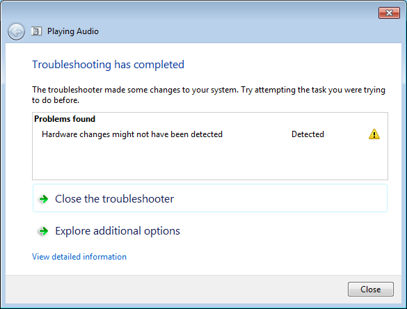Audio Output Device Problem Audio Output Device Problem
