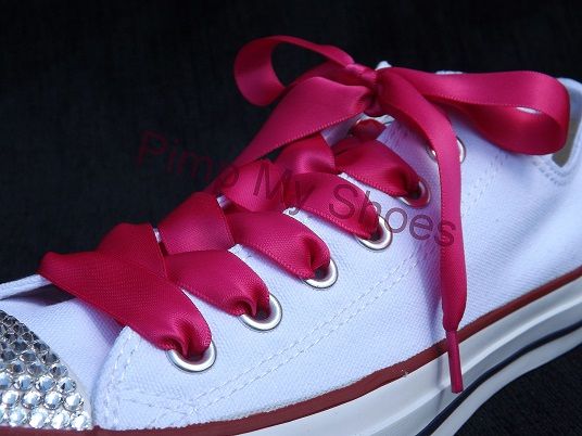 Ribbon Shoe Laces with Aglets for your Customised Blinged Sparkly Bling ...