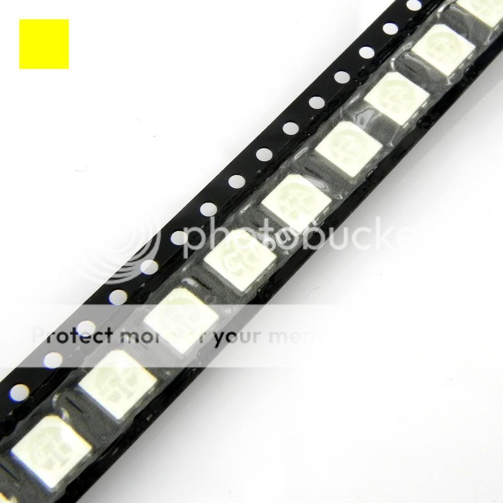 50pcs Yellow SMD SMT LED PLCC 6 5050 Superbright Yellow LEDs Lamp Light